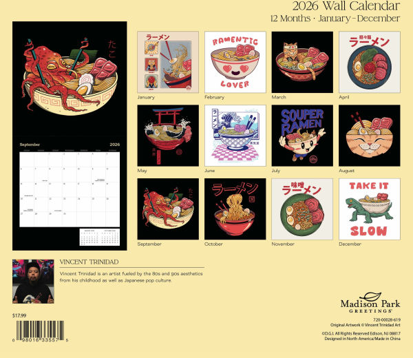 2026 VINCENT TRINIDAD STANDARD WALL CALENDAR - Exclusive