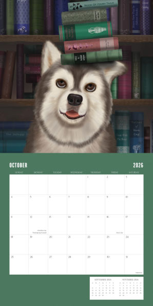 2026 DOGS & BOOKS STANDARD WALL CALENDAR - Exclusive