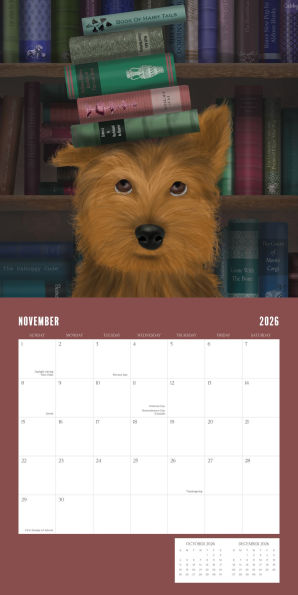 2026 DOGS & BOOKS STANDARD WALL CALENDAR - Exclusive