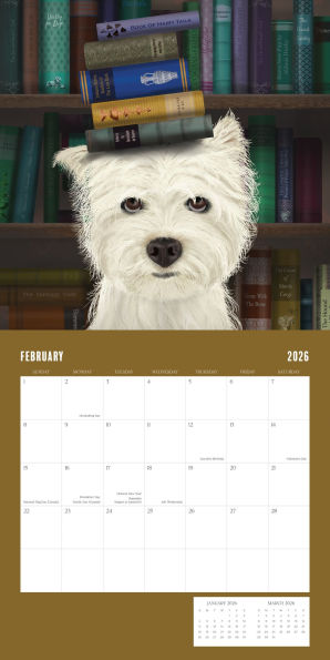 2026 DOGS & BOOKS STANDARD WALL CALENDAR - Exclusive