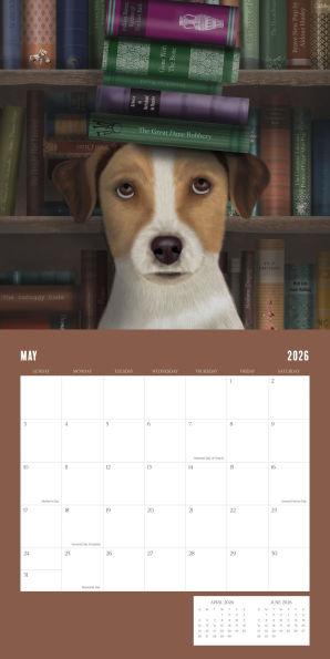 2026 DOGS & BOOKS STANDARD WALL CALENDAR - Exclusive