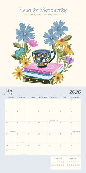 2026 BOOKS & FLOWERS STANDARD WALL CALENDAR - Exclusive