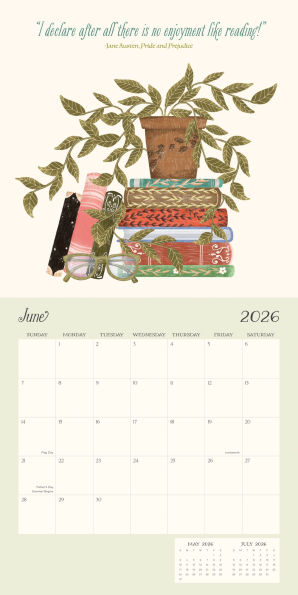 2026 BOOKS & FLOWERS STANDARD WALL CALENDAR - Exclusive