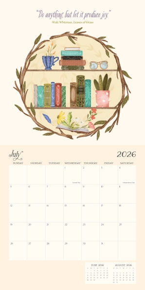 2026 BOOKS & FLOWERS STANDARD WALL CALENDAR - Exclusive
