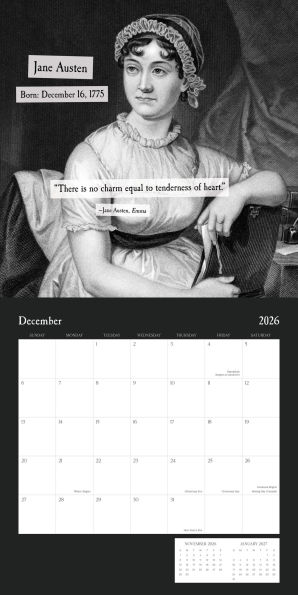 2026 AUTHORS BIRTHDAYS STANDARD WALL CALENDAR - Exclusive