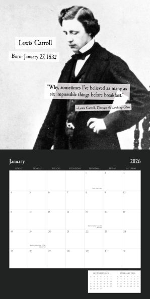 2026 AUTHORS BIRTHDAYS STANDARD WALL CALENDAR - Exclusive