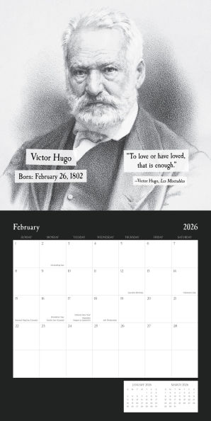 2026 AUTHORS BIRTHDAYS STANDARD WALL CALENDAR - Exclusive
