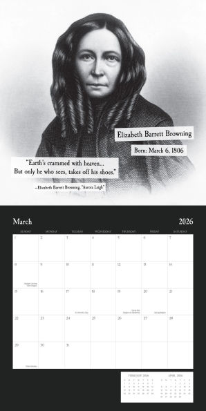 2026 AUTHORS BIRTHDAYS STANDARD WALL CALENDAR - Exclusive