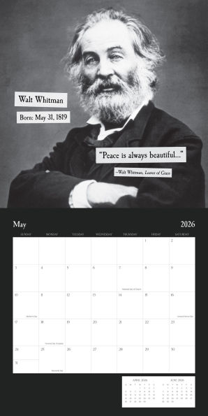 2026 AUTHORS BIRTHDAYS STANDARD WALL CALENDAR - Exclusive