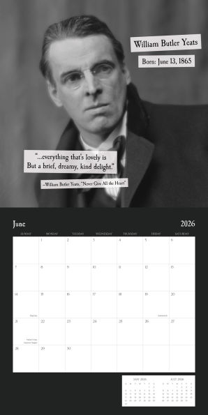 2026 AUTHORS BIRTHDAYS STANDARD WALL CALENDAR - Exclusive