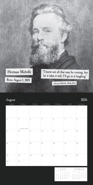 2026 AUTHORS BIRTHDAYS STANDARD WALL CALENDAR - Exclusive