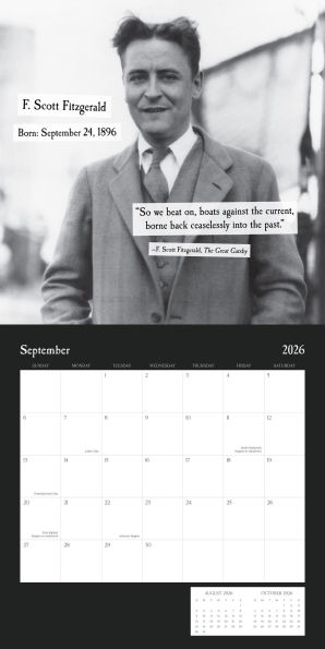 2026 AUTHORS BIRTHDAYS STANDARD WALL CALENDAR - Exclusive