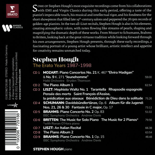 Stephen Hough: The Erato Years, 1987-1998