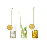 Title: Glass Highball Cocktail Ornaments, Assorted 3 styles