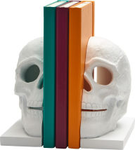 Title: Skull Bookends - White