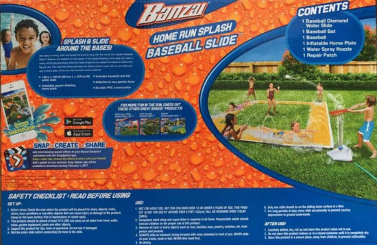 banzai home run splash baseball slide