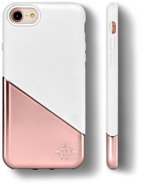 Nanette Lepore Slide iPhone 6/7/8+ Case; White/Rose Gold