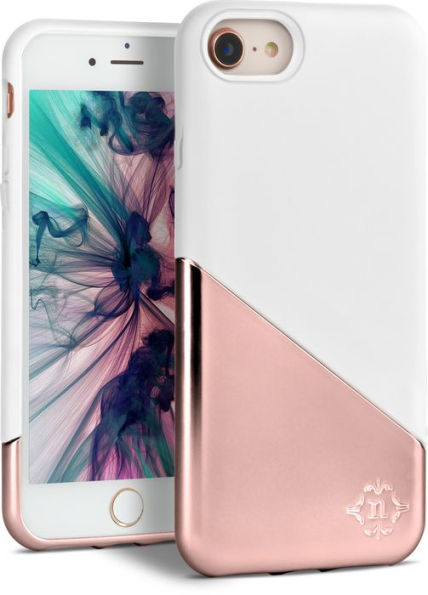 Nanette Lepore Slide iPhone 6/7/8+ Case; White/Rose Gold