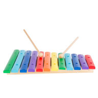 Title: Classic 12-Note Wooden Xylophone Musical Toy with Two Wooden Mallets by Hey! Play!