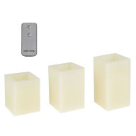 Title: Lavish Home 3 pc Square Flameless Candle Set with Remote