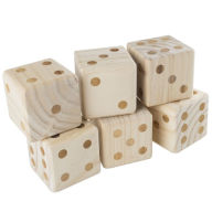 Title: Giant Wooden Yard Dice Outdoor Lawn Game, 6 Playing Dice with Carrying Case for Kids and Adults by Hey! Play!