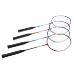 Alternative view 7 of Badminton Set Complete Outdoor Yard Game with 4 Racquets, Net with Poles, 3 Shuttlecocks and Carrying Case for Kids and Adults by Hey! Play!