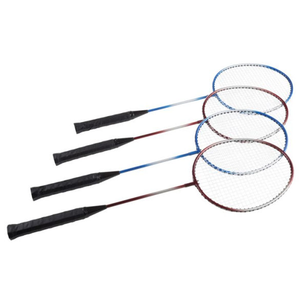 Badminton Set Complete Outdoor Yard Game with 4 Racquets, Net with Poles, 3 Shuttlecocks and Carrying Case for Kids and Adults by Hey! Play!