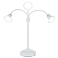 Title: 3 Head Desk Lamp, LED Light with Adjustable Arms, Touch Switch and Dimmer (White) by Lavish Home