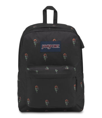 jansport backpack black with roses