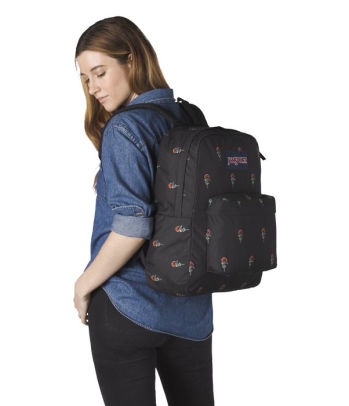 jansport black with roses