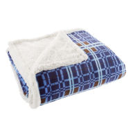 Title: Sherpa Fleece Throw Blanket With Blue and Brown Plaid Pattern Lightweight Hypoallergenic Bed or Couch Soft Plush Blanket (60