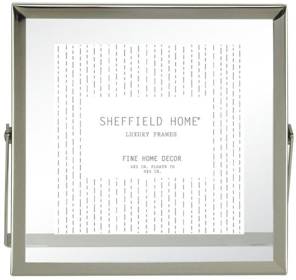 5.5 x 5.5 Shiny Silver Metal Floater Picture Frame
