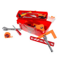 Title: 40-Piece Toy Tool Box Set Pretend Play Construction Handyman Set for Boys and Girls-Includes Hammer, Screwdrivers, Drill, Bolts and More by Hey! Play!