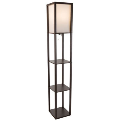 Floor Lamp Etagere Style Tall Standing With Shade Led Light Bulb Floor Lamp Etagere Style Tall Standing With Shade Led Light Bulb Included 3 Tiers Storage Shelving