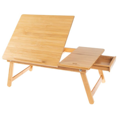 Lap Desk Bamboo Travel Tray With Magnetic Base Ergonomic