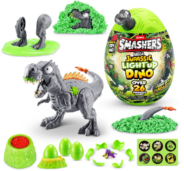 S001-SMASHERS-JURASSIC-SERIES 1 Mega Jurassic Light-Up Dino,Bulk,4pcs,No Inner,STD Color Assortment