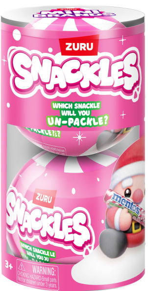 S001-SNACKLES-CHRISTMAS 5"-SERIES 1-CAPSULE 5" 2PK In PVC Tube,16PCS/CTN