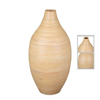 Villacera Handcrafted 16 Inch Tall Natural Bamboo Vase Decorative