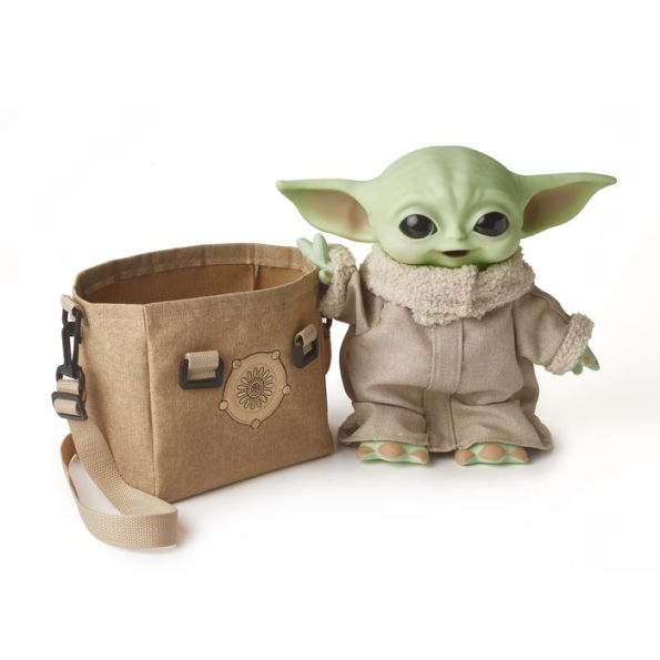 Star Wars The Child Plush Toy, 11-in Yoda Baby Figure with Carrying Satchel from The Mandalorian