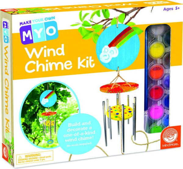  ROMI'S WAY 2-Pack Make Your Own Wind Chime Kit - Larger Bells,  Stencils and Beads, Arts and Crafts for Kids Ages 8-12, 4-8 - DIY Craft Kit  for Girls & Boys 