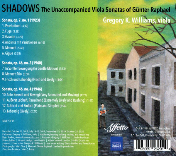 Shadows: The Unaccompanied Viola Sonatas of Günter Raphael