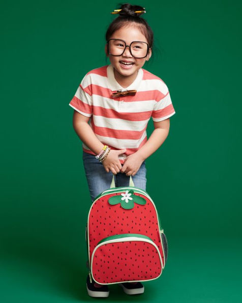 Skip Hop Back to School Big Kid Backpack and Mealtime Set, Strawberry