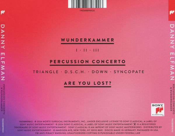 Danny Elfman: Percussion Concerto; Wunderkammer