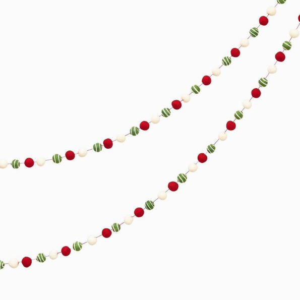 Christmas Swirl Felt Pom Garland