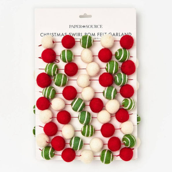 Christmas Swirl Felt Pom Garland