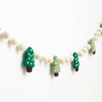 Alternative view 2 of Christmas Trees Felt Pom Garland