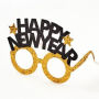 Happy New year Chunky Glitter Paper Glasses S/6