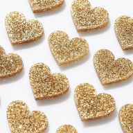 Title: Gold Resin Glitter Heart Stickers