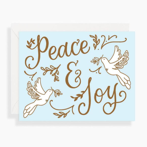 Holiday Boxed Cards Peace & Joy Doves Set of 10