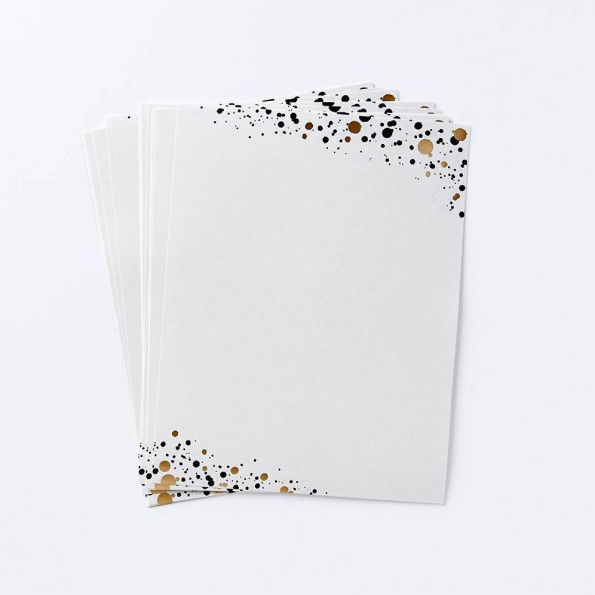Black and Gold Splatter Craft Paper